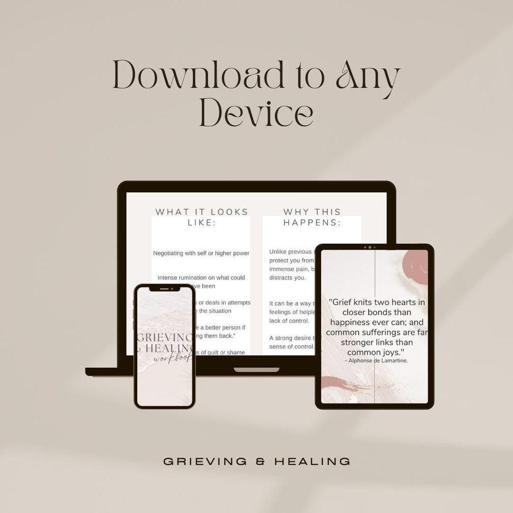 Guided Grief Journal: Healing After Loss Workbook (Printable PDF, 48 Pages