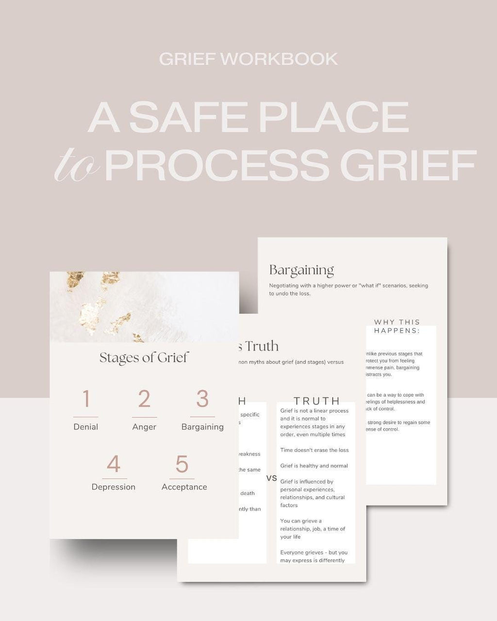 Guided Grief Journal: Healing After Loss Workbook (Printable PDF, 48 Pages