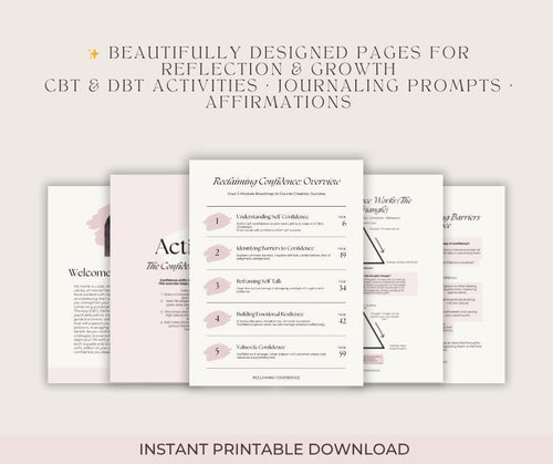 Self-Confidence Workbook | CBT & DBT Guided Journal (PDF)